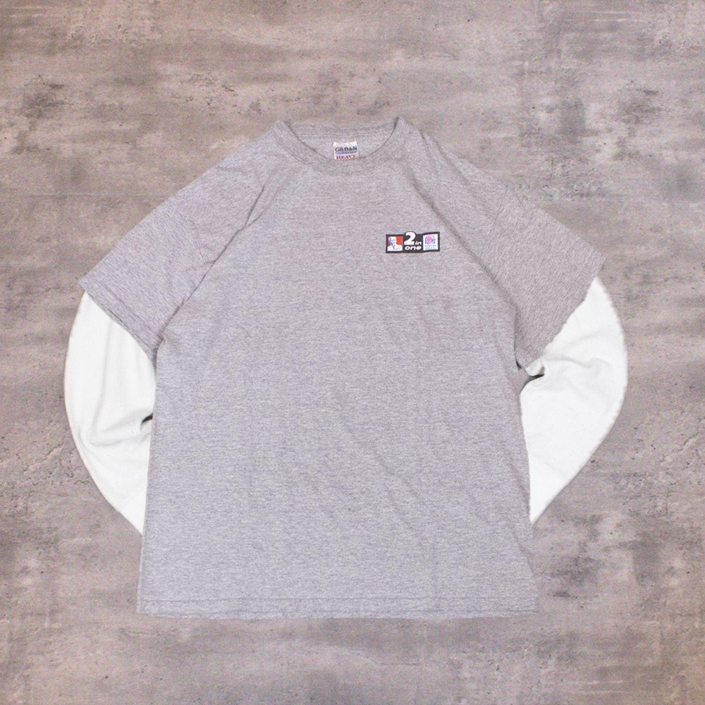 90's KFC Taco Bell 2 in One Promo Double Stitch Heather Grey T-Shirt